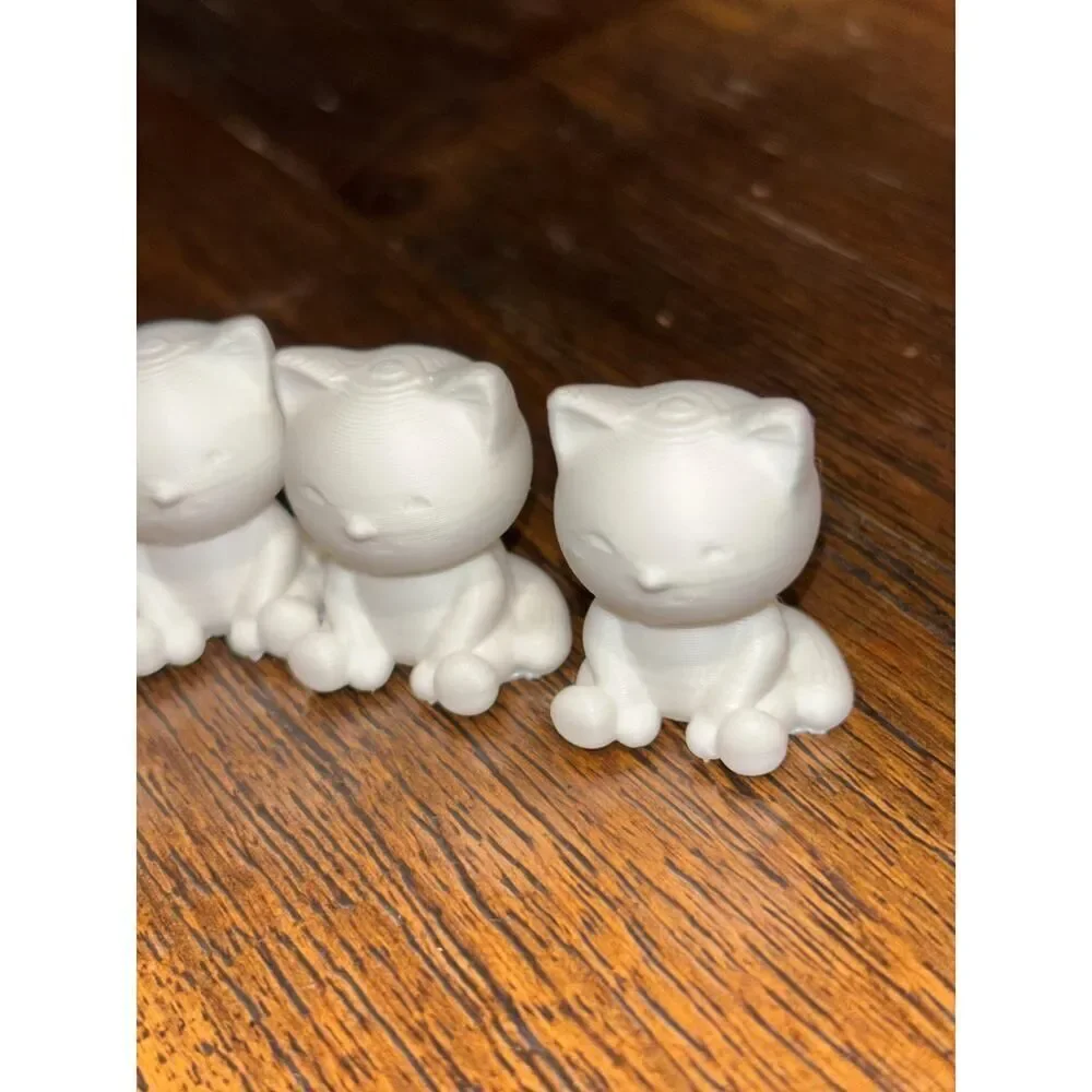 Chibi Kitty Cat Figure Set of 20 Unpainted White | Paint Your Own DIY Craft Kit